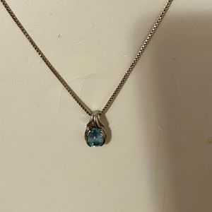Blue topaz and silver necklace